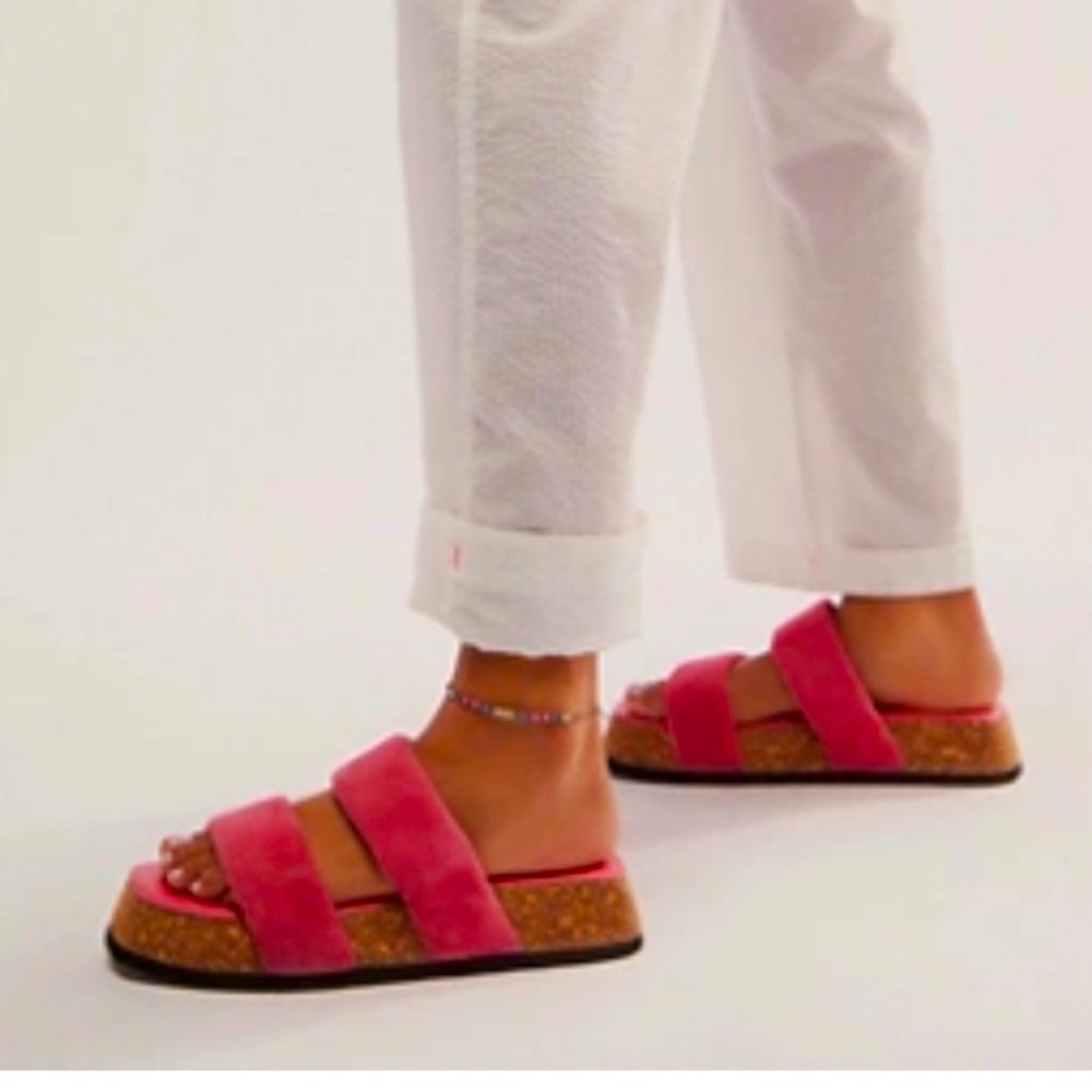 Free People - Fairmount Flared Sandal - pink - size 8.5 - BRAND NEW